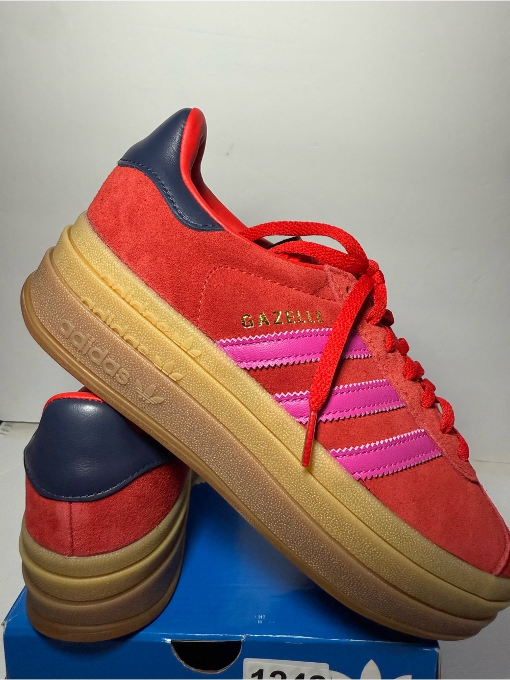 Adidas Gazelle Bold Sneakers - Size 7 - Red JH9665 - NWT